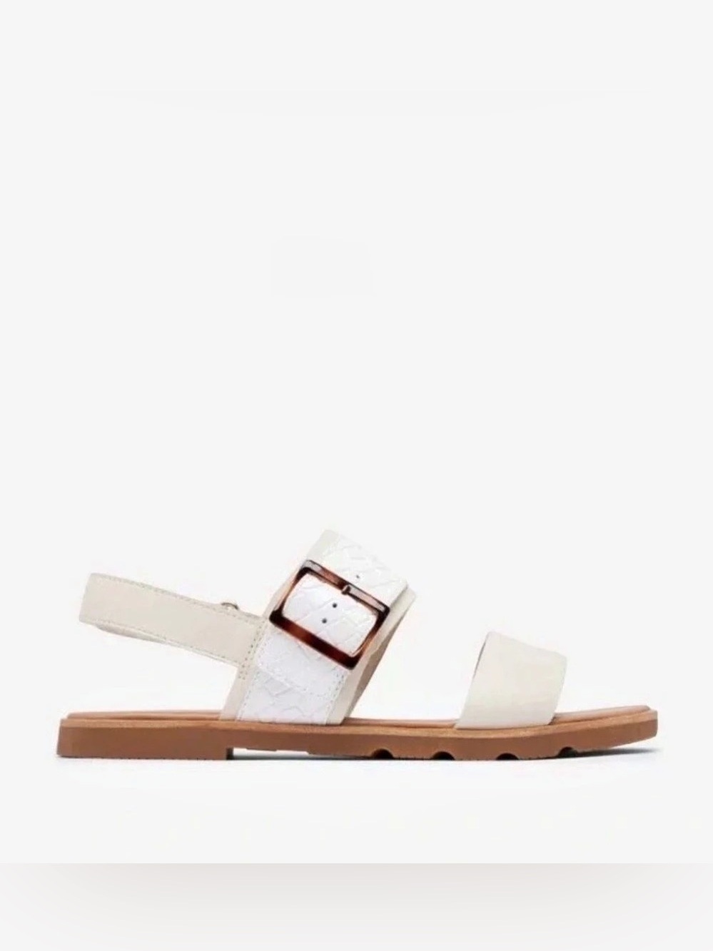 Sorel Ella III Slingback White Leather Slingback Sandals Like New